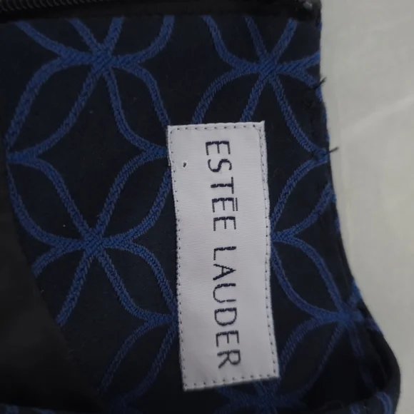 Estee Lauder Navy Patterned Midi Dress - Picture 8 of 11